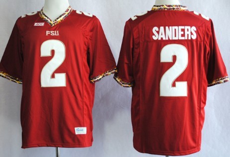 Florida State Seminoles #2 Deion Sanders 2013 Red Jerseys